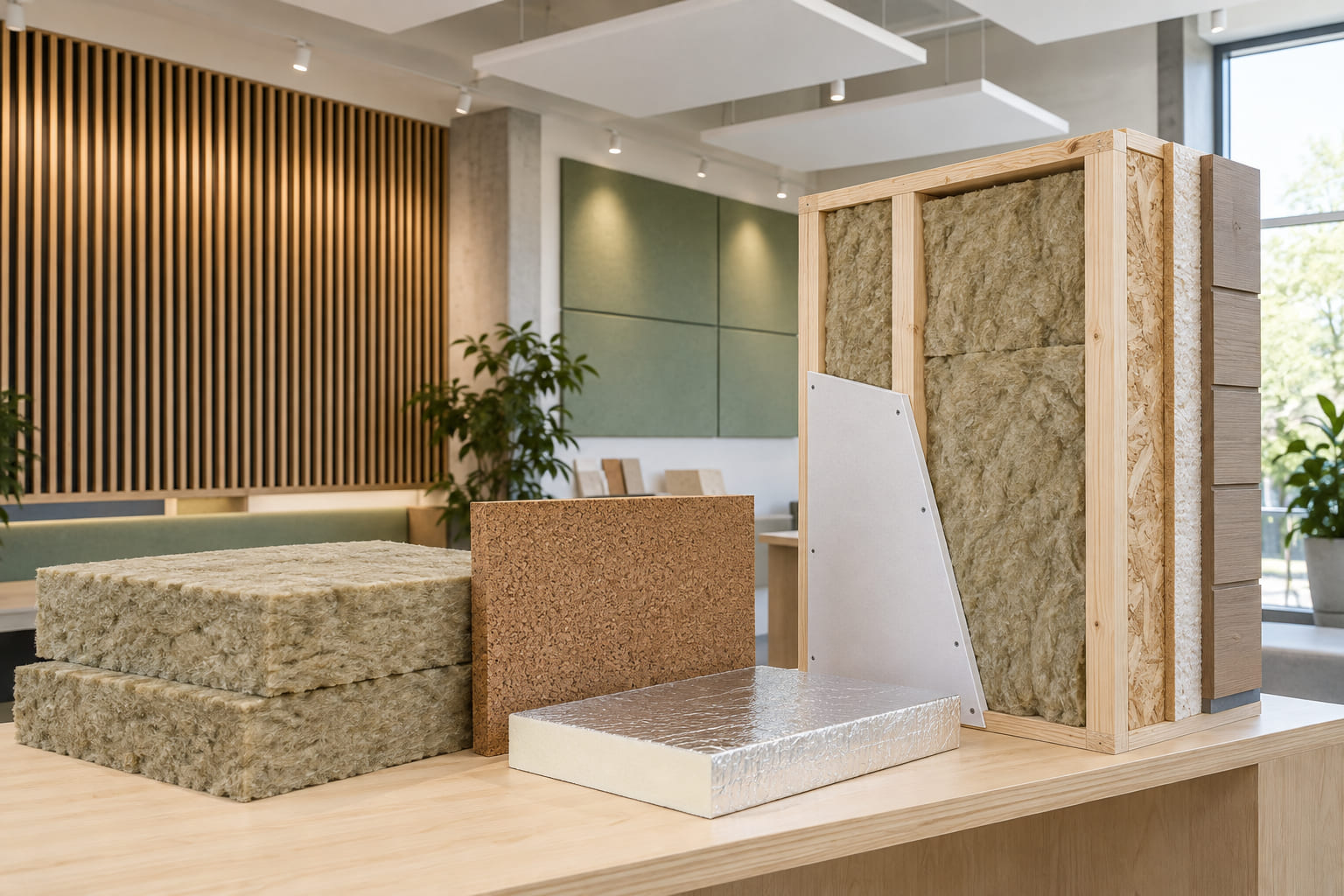 Thermal insulation and acoustic building panels