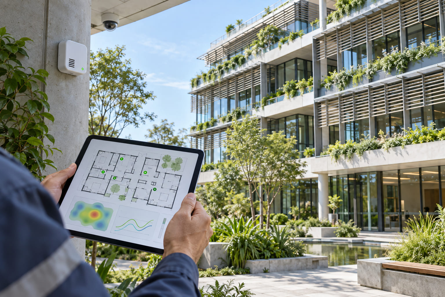 Connected building sensors and digital monitoring systems